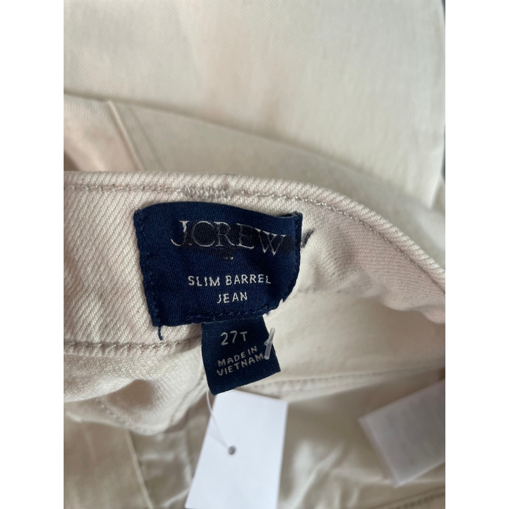 J.Crew Slim Barrel Jean Denim Women‎ 27 Tall Ecru Cream CQ558 New - Picture 7 of 12